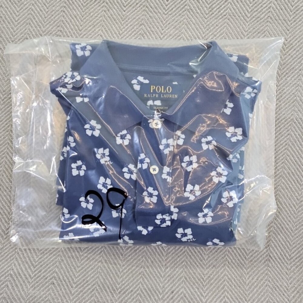 Polo Ralph Lauren Classic Fit PRL Polo Shirt Men's Medium Blue Floral EUC LN - Picture 13 of 13